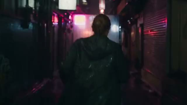 Neon alley at night