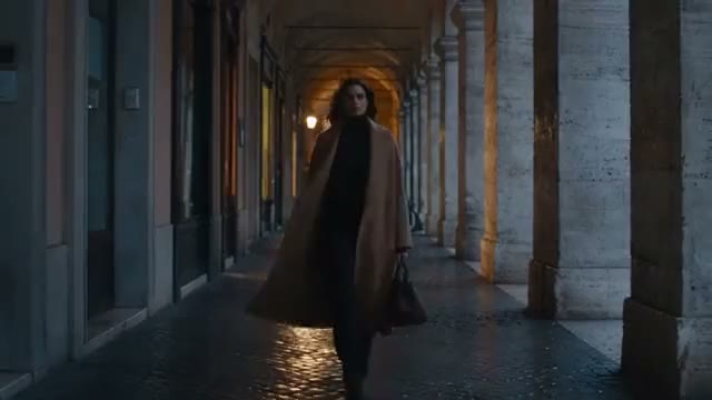 Blue hour in a stone arcade