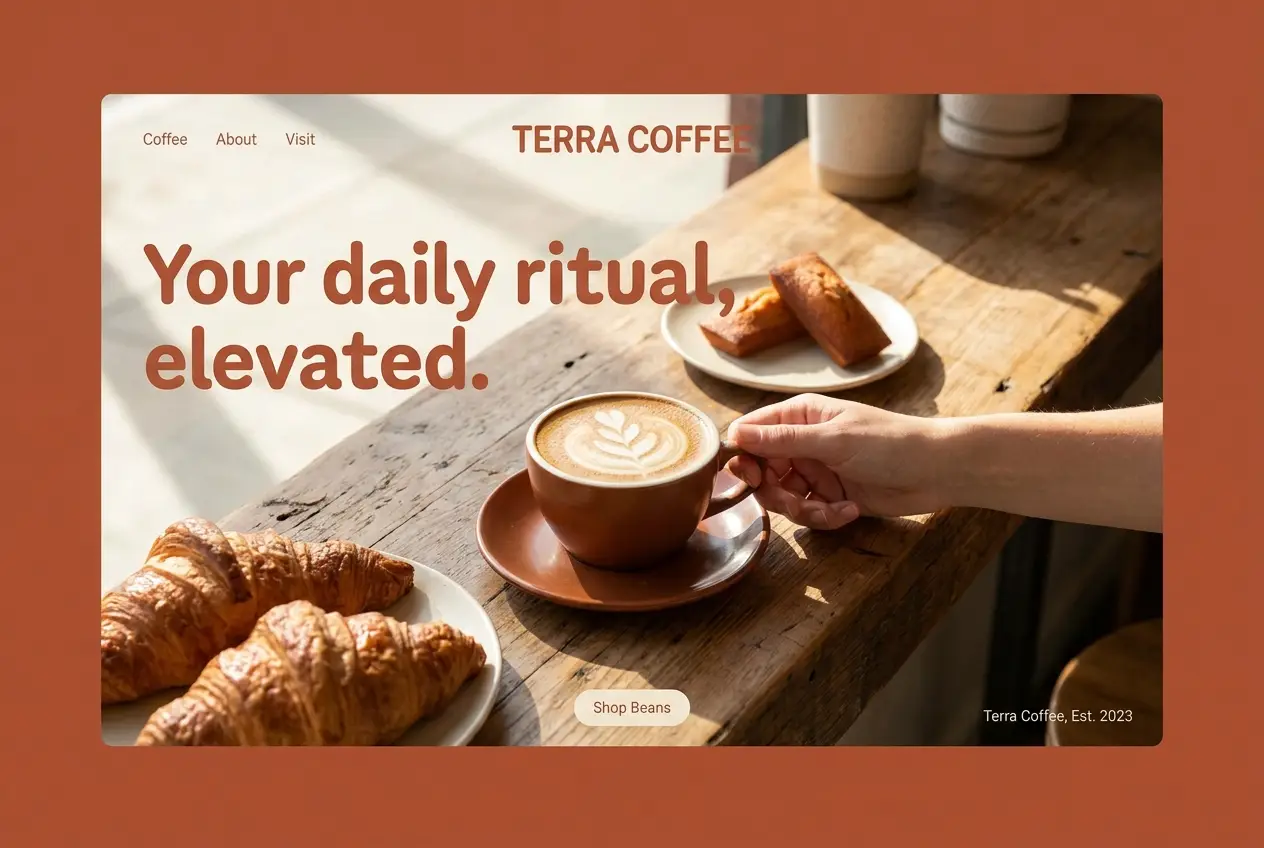 Coffee shop website template preview