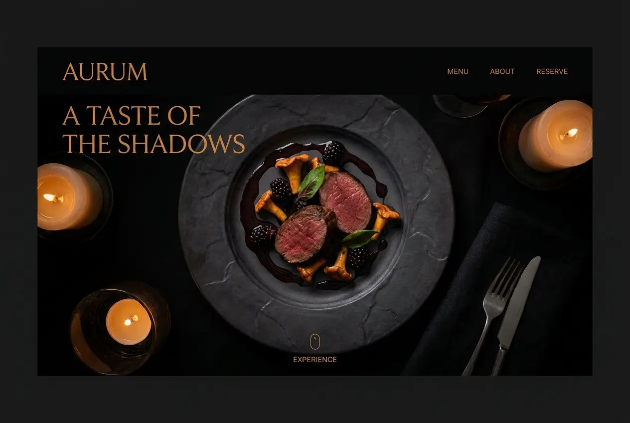 Fine dining website template preview