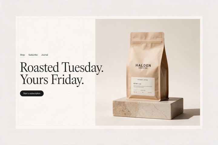 Halden Coffee concept: an editorial subscription store