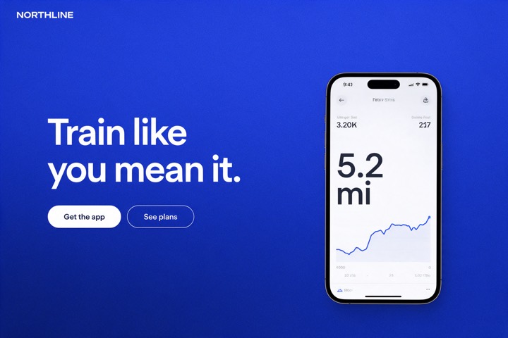 Northline concept: fitness app landing page